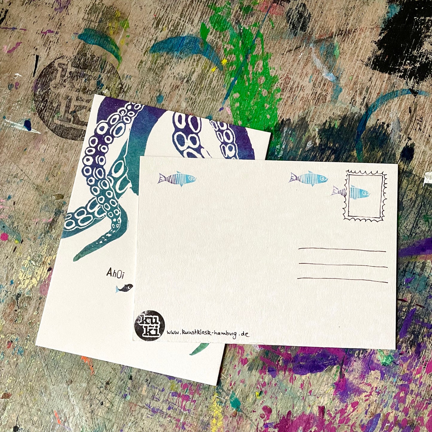 kuki Postkarte // "Ahoi Krake"