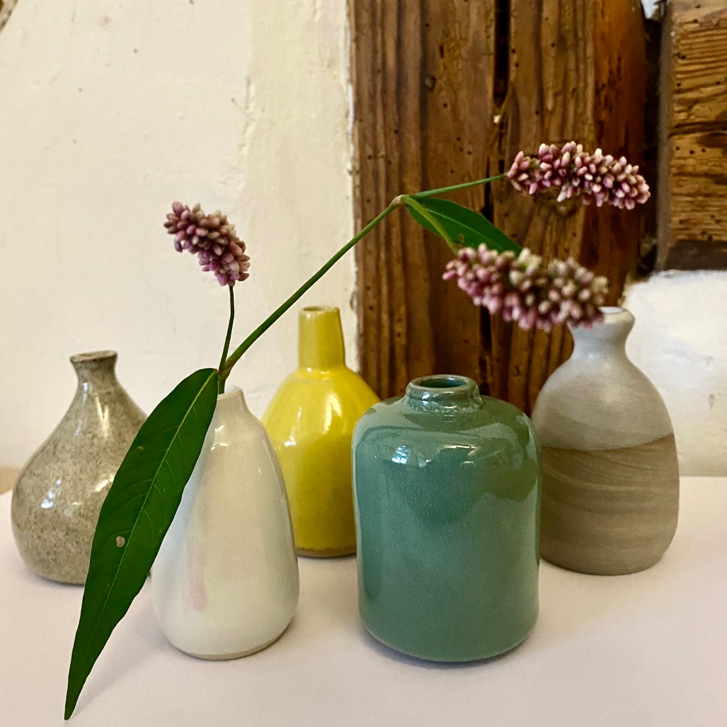 mini Vase // weiß rosa