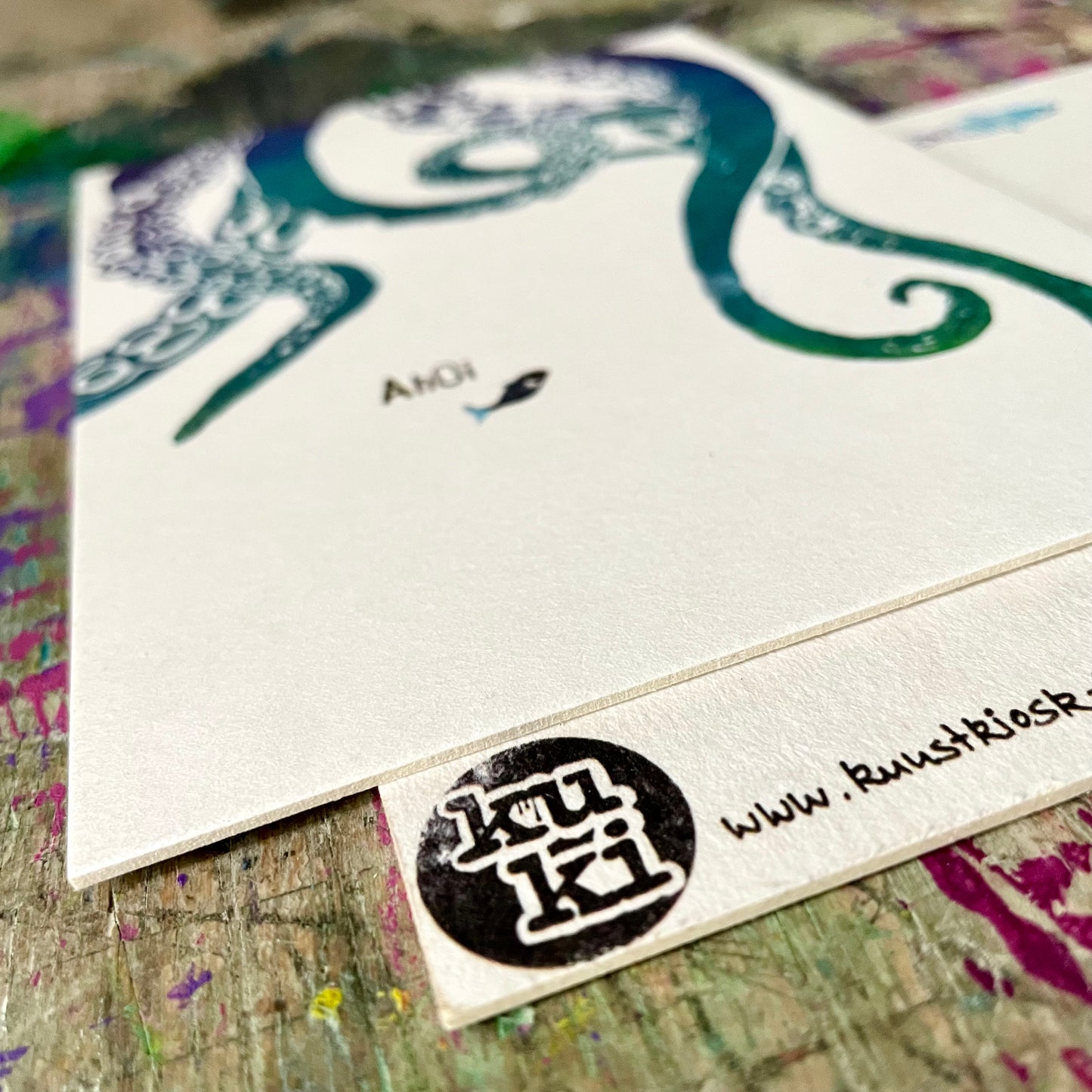 kuki Postkarte // "Ahoi Krake"