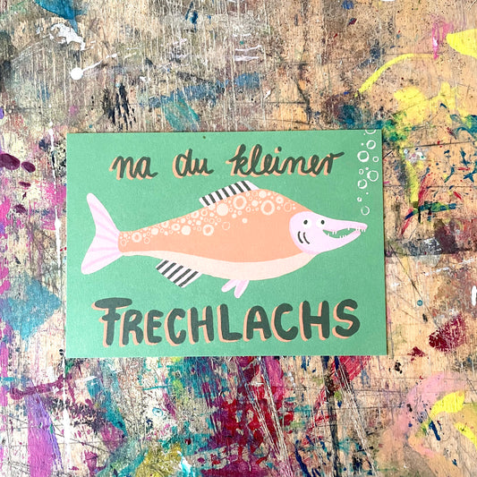 Postkarte Slinga //na du kleiner Frechlachs