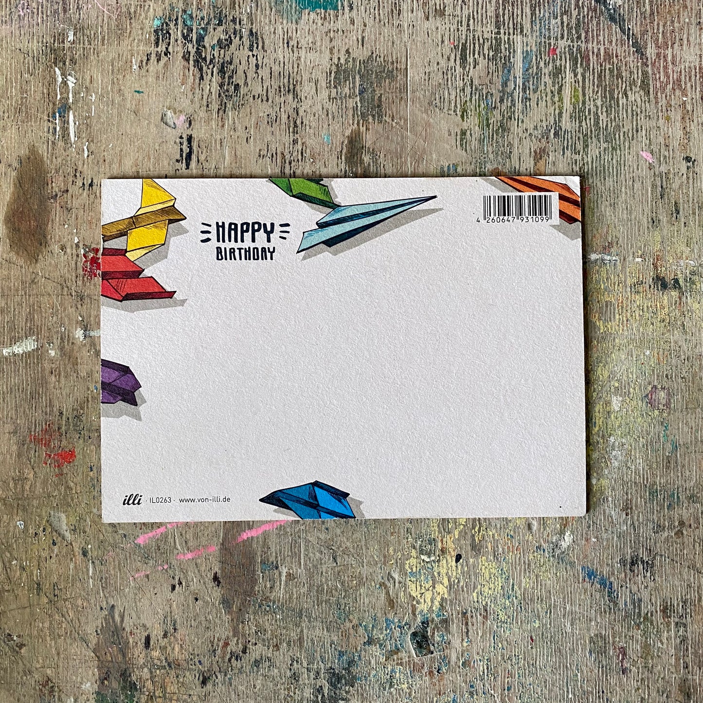 Postkarte illi // happy birthday Papierflieger