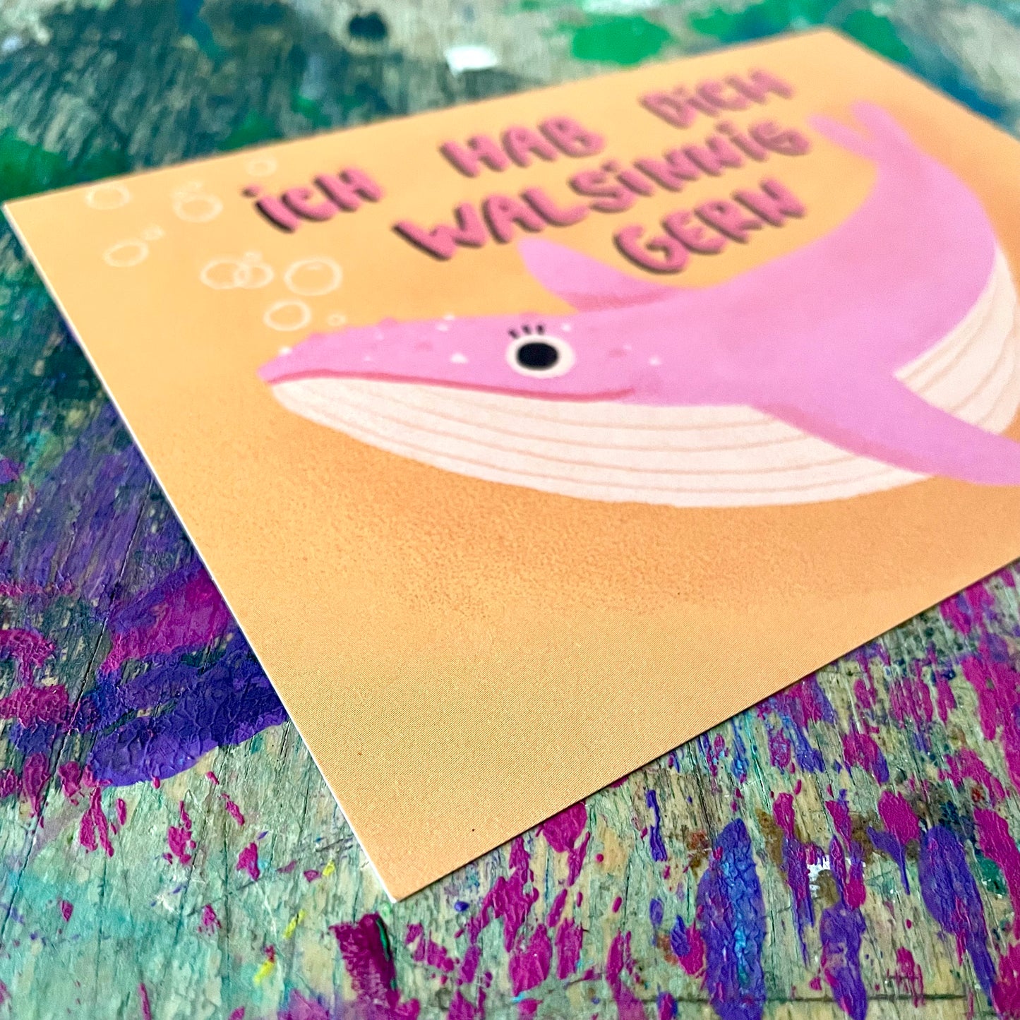 Postkarte Slinga //ich hab dich walsinnig gern