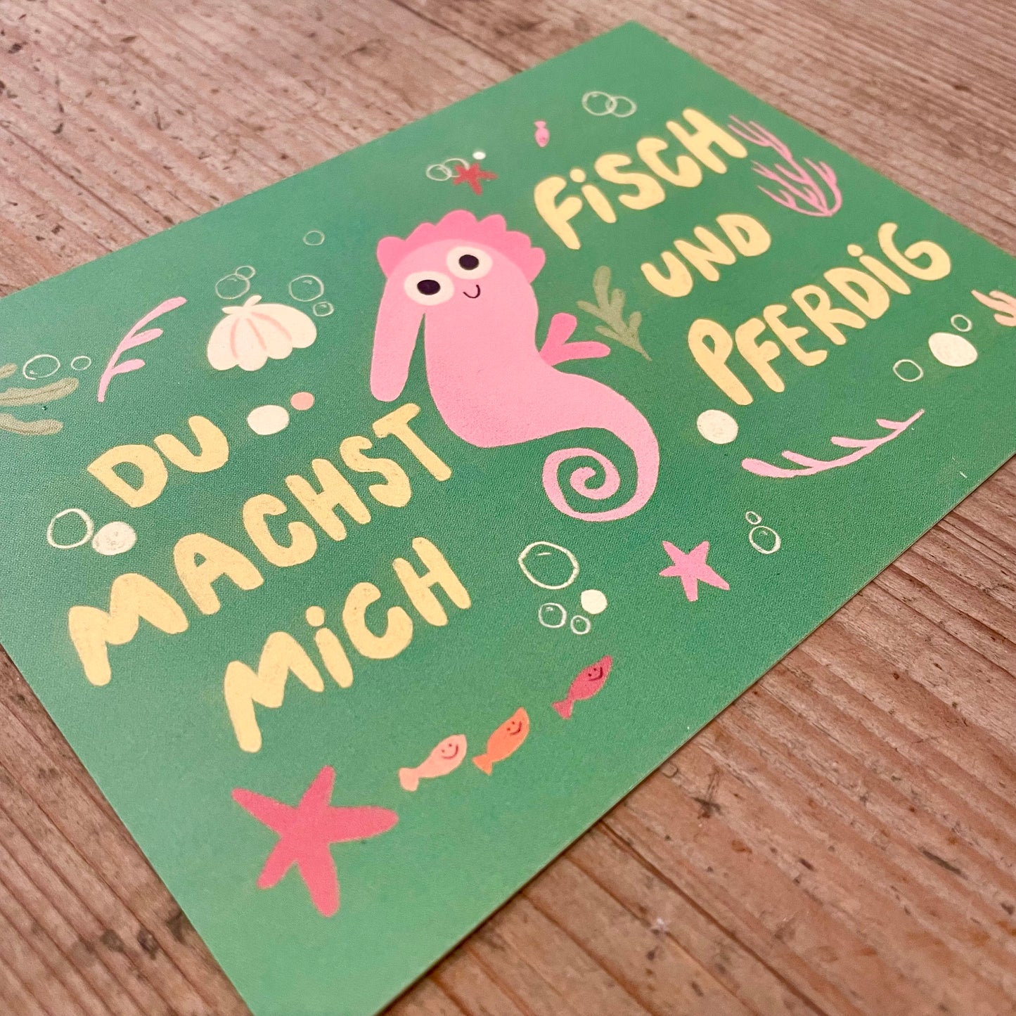 Postkarte Slinga //du machst mich fisch und pferdig