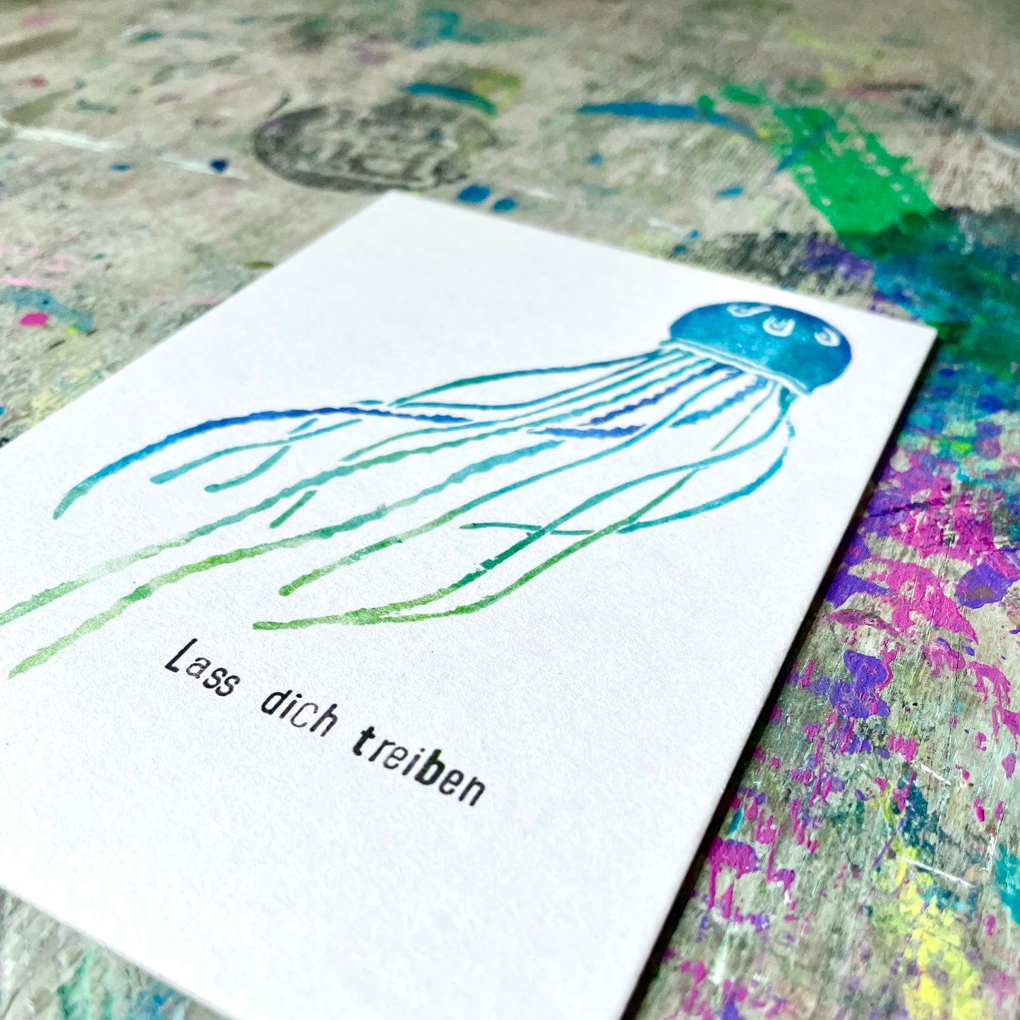 kuki Postkarte // "Lass dich Treiben"
