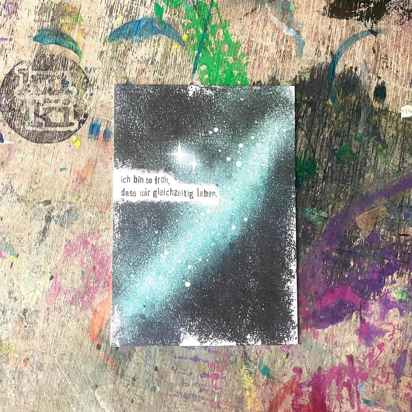 kuki Postkarte // ich bin so froh , dass wir gleichzeitig leben„