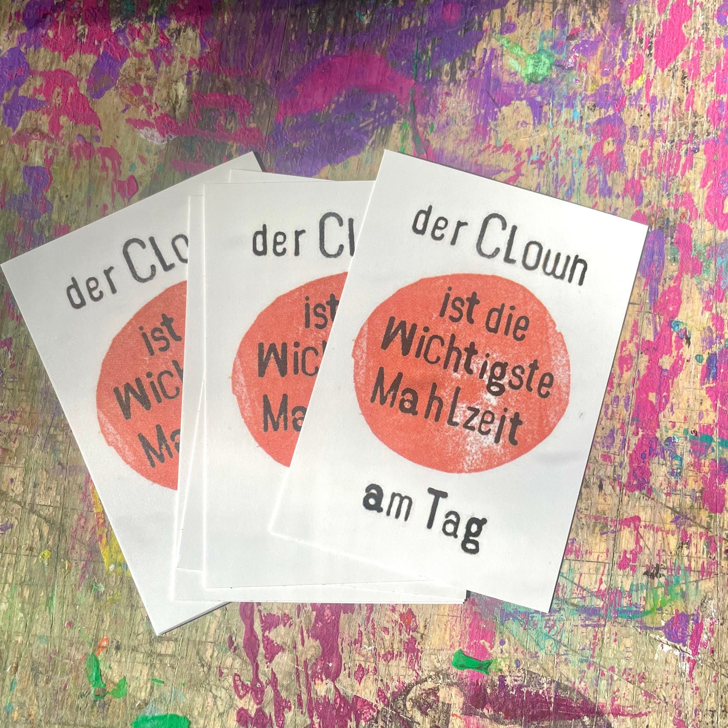 kuki Sticker // der Clown ist die wichtigste Mahlzeit am Tag, NEU
