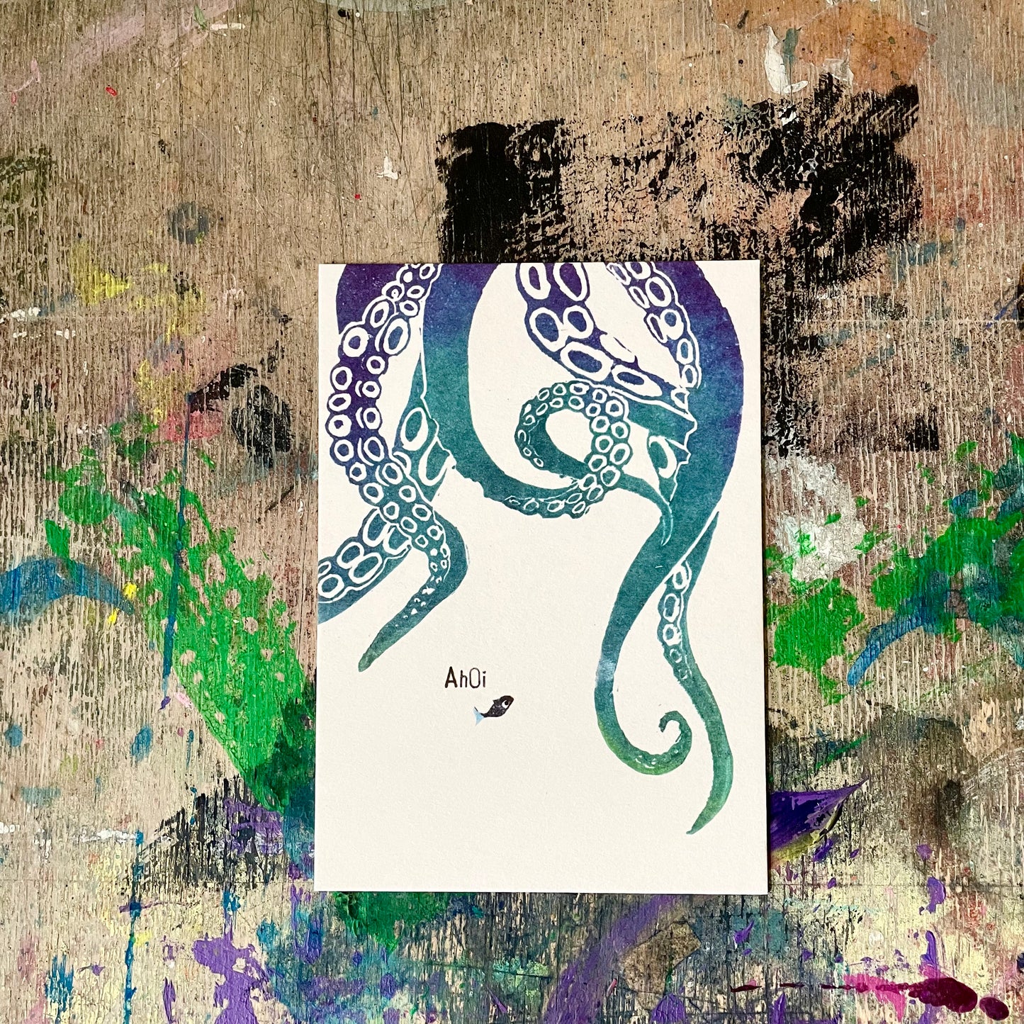 kuki Postkarte // "Ahoi Krake"