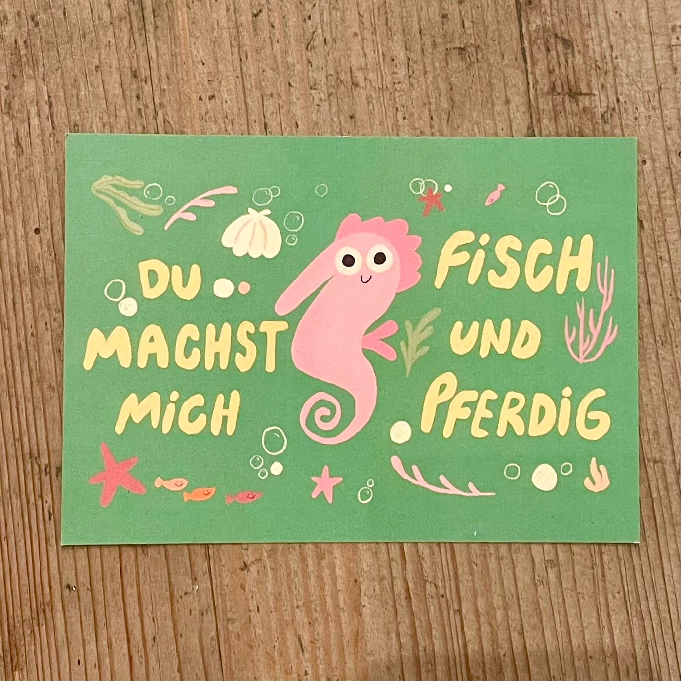 Postkarte Slinga //du machst mich fisch und pferdig