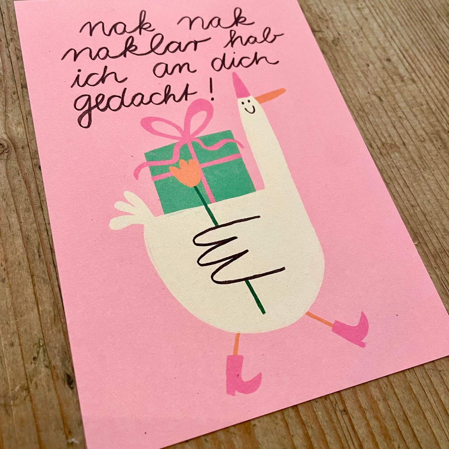 Postkarte Slinga //nak nak naklar hab ich an dich gedacht
