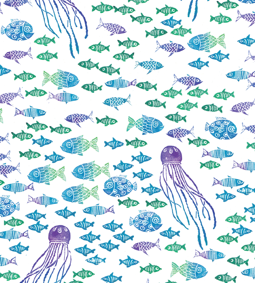 kuki Geschenkpapier // "Fische & Meer" VE 5 Bögen