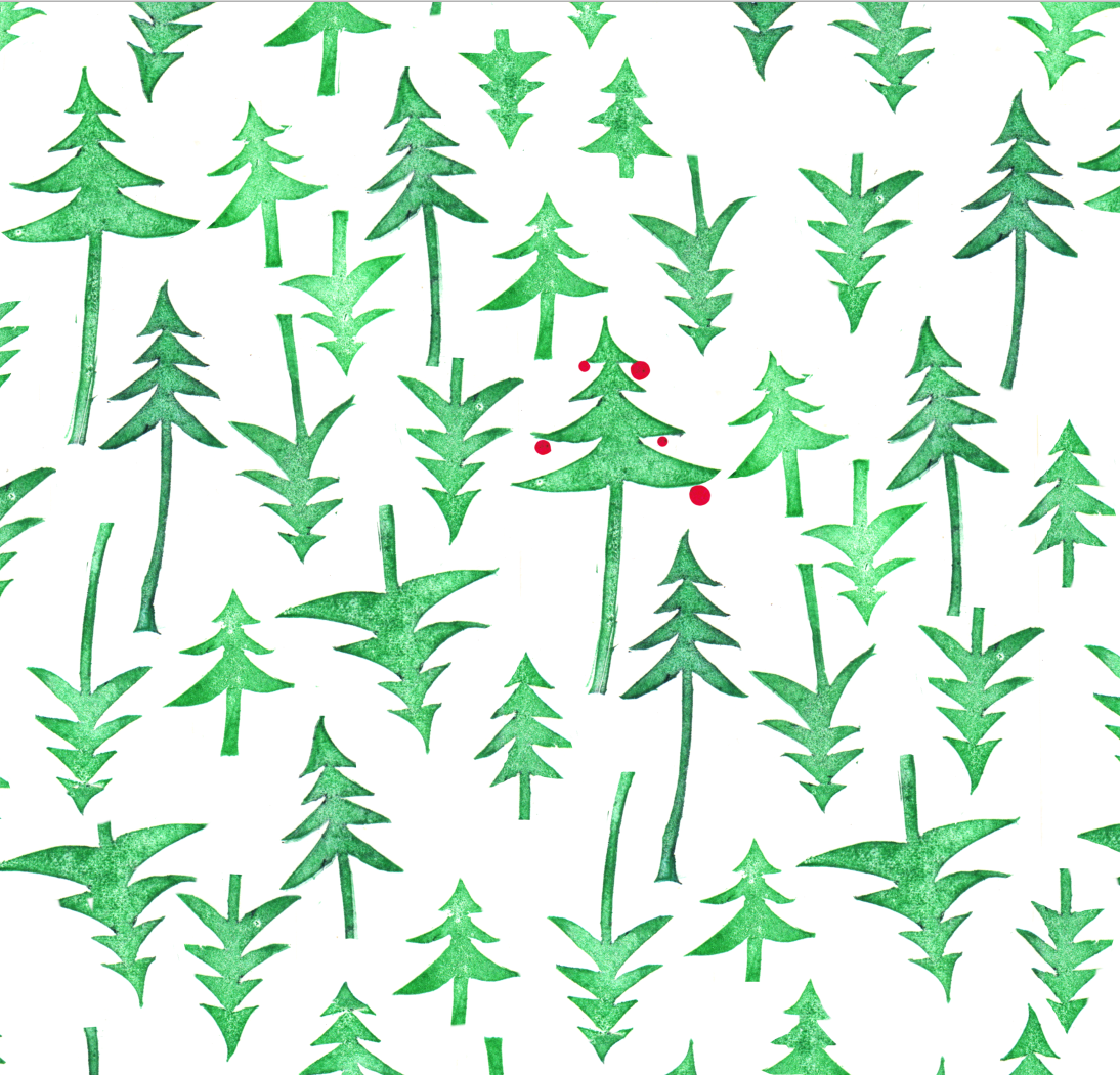kuki Weihnachts Geschenkpapier // "Tannenbäume" VE 5 Bögen