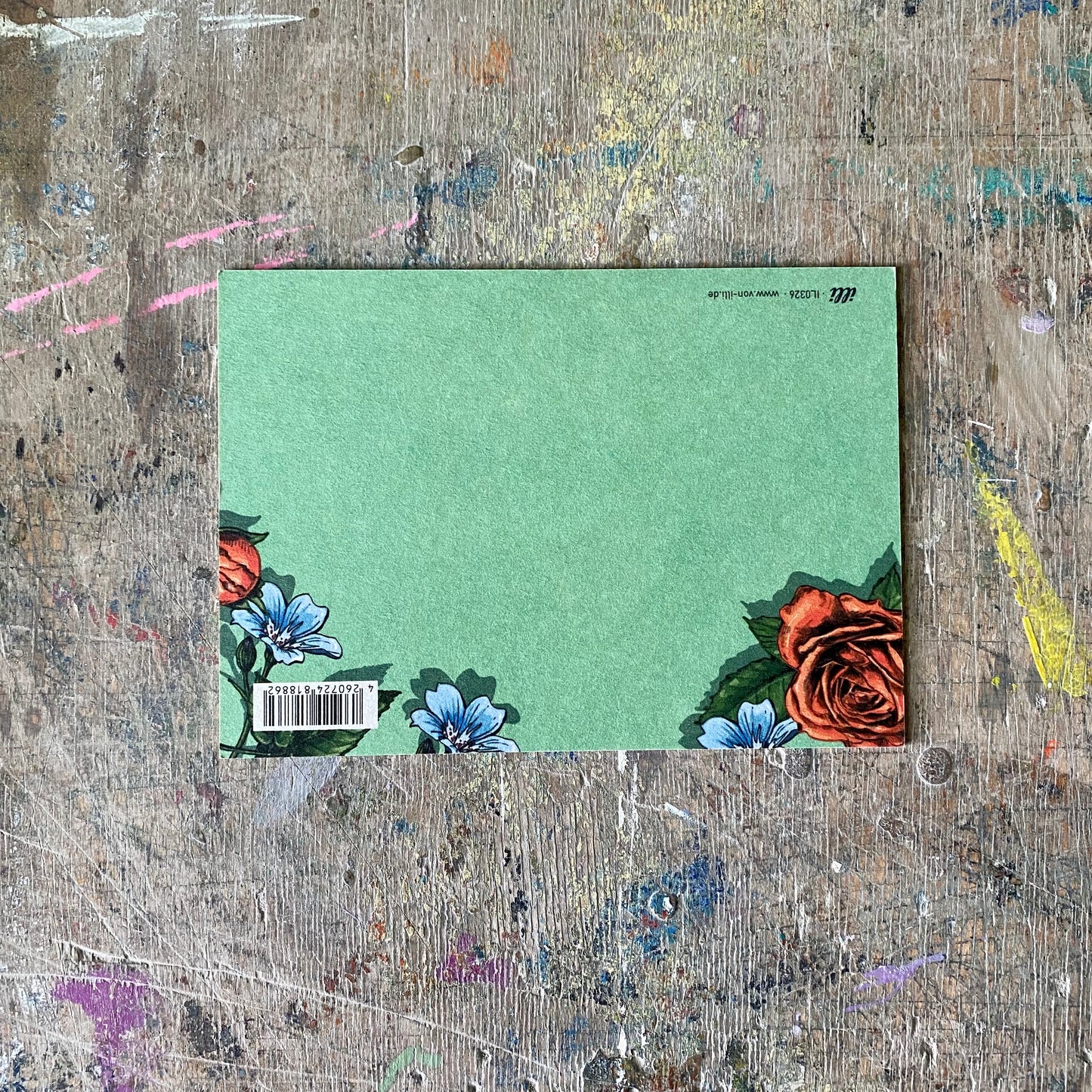Postkarte illi // Rose und Flachs