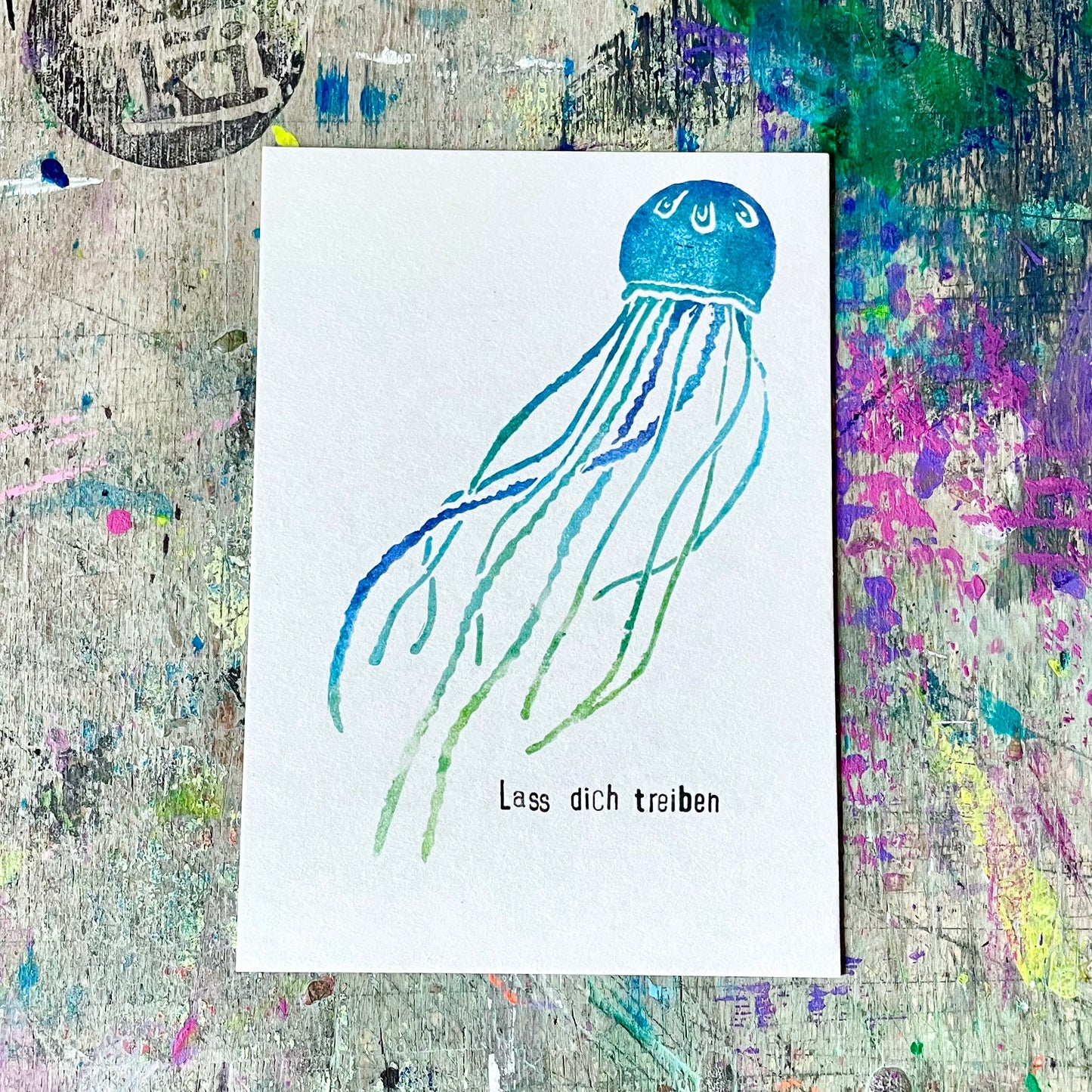 kuki Postkarte // "Lass dich Treiben"