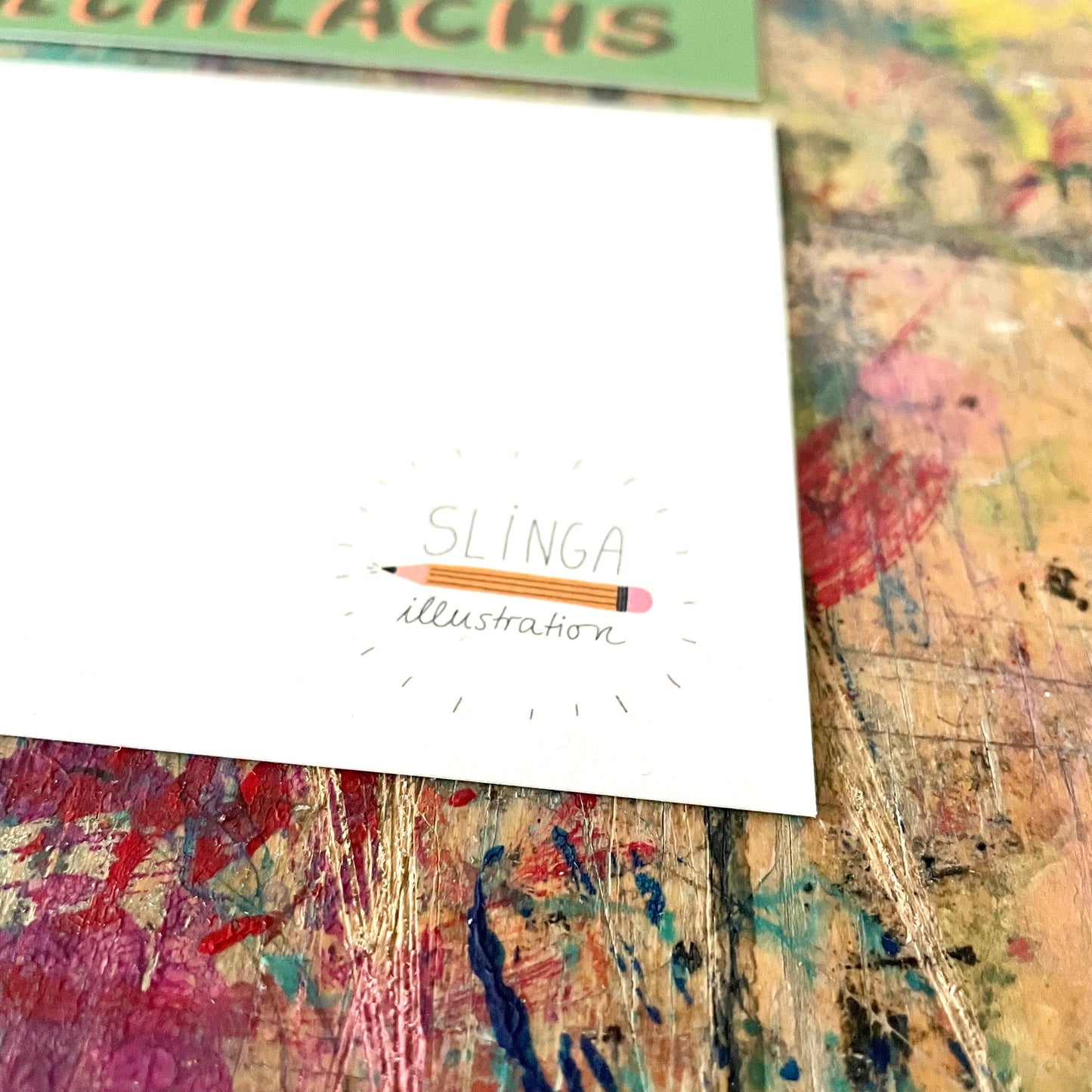 Postkarte Slinga //na du kleiner Frechlachs