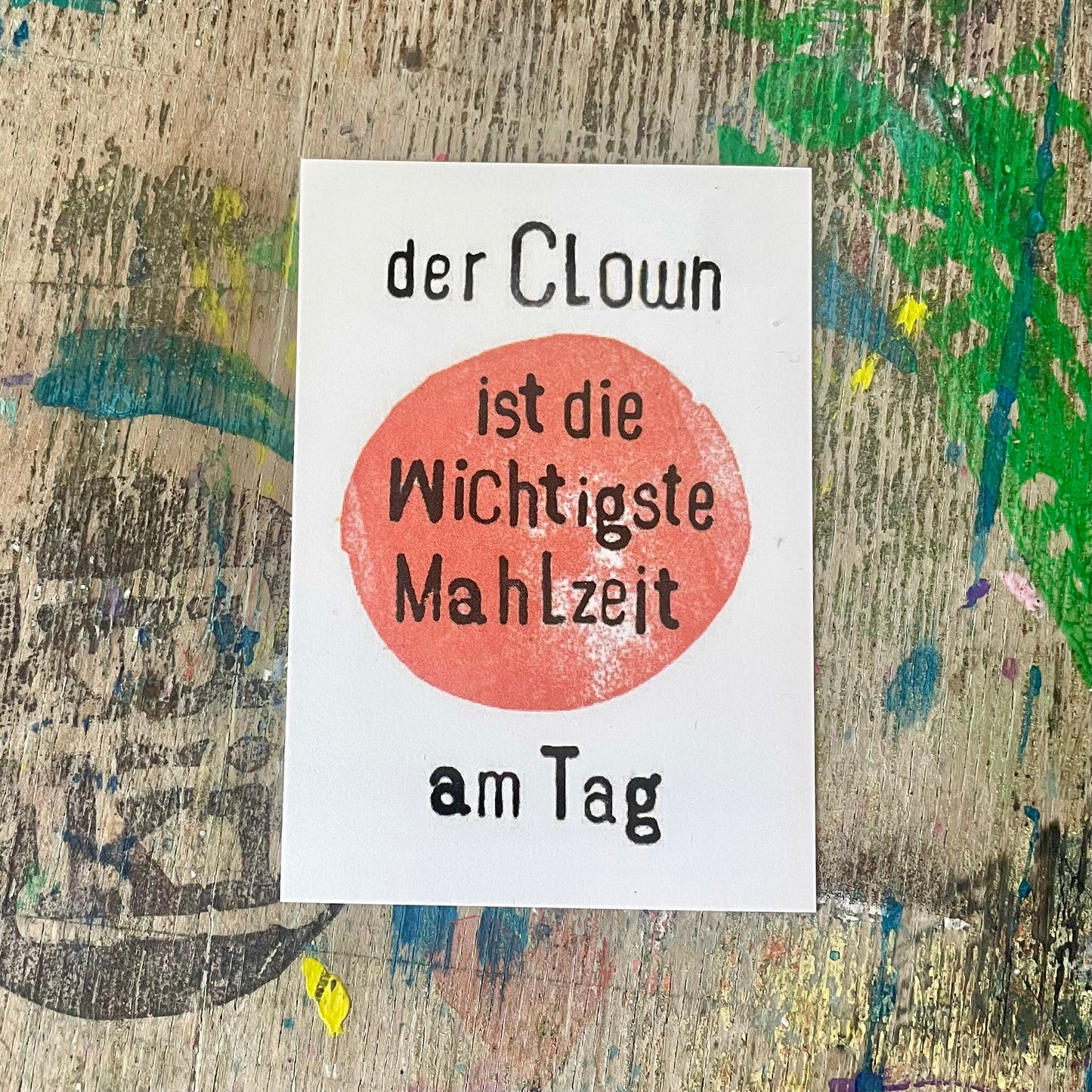 kuki Sticker // der Clown ist die wichtigste Mahlzeit am Tag, NEU