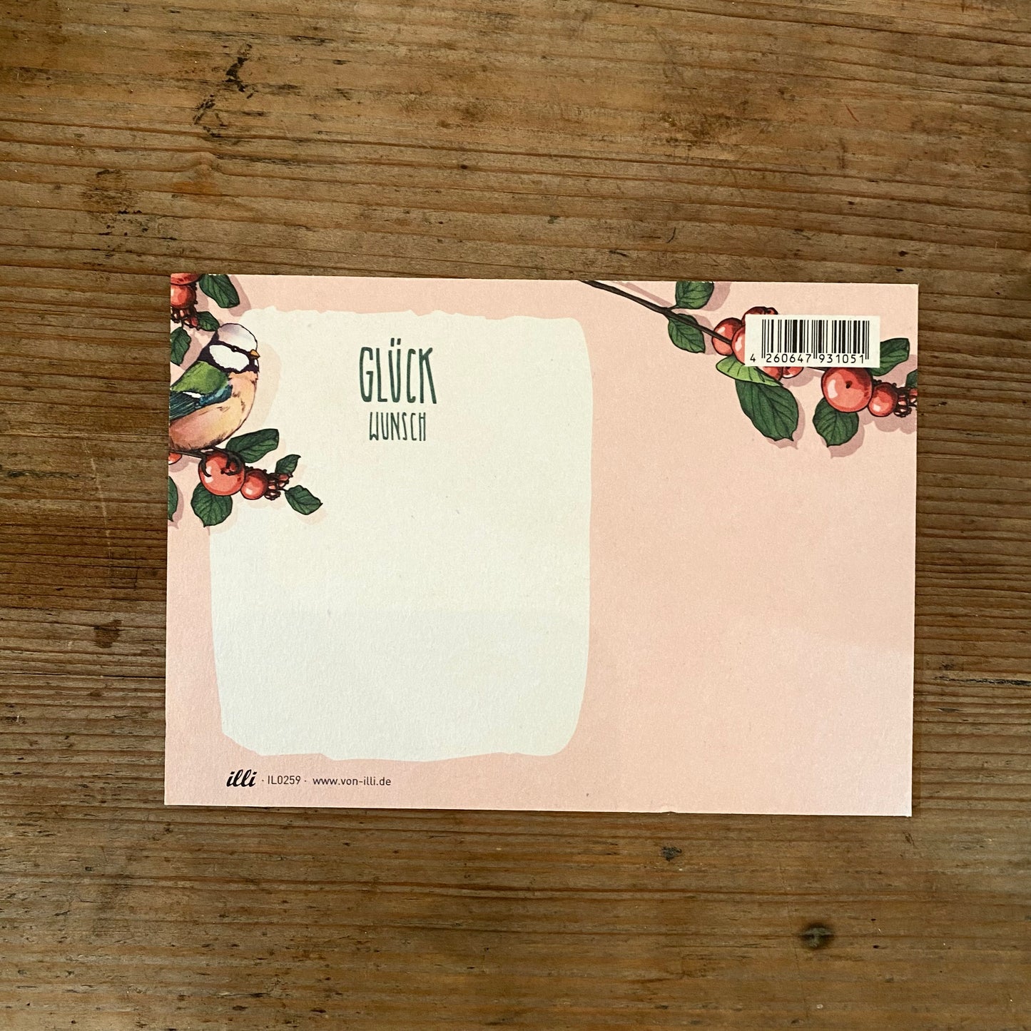 Postkarte illi // Glück Wunsch