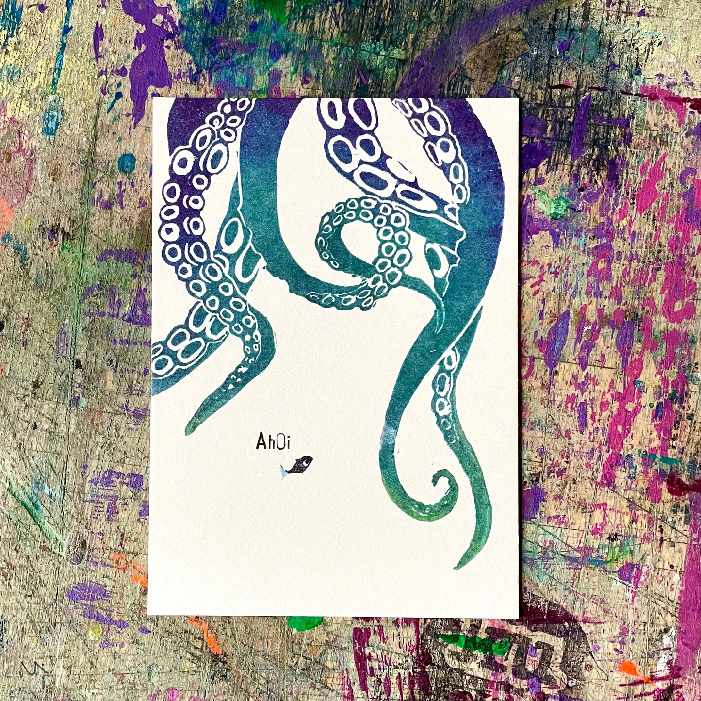 kuki Postkarte // "Ahoi Krake"