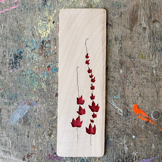 Lesezeichen Holz // Wilderwein rot