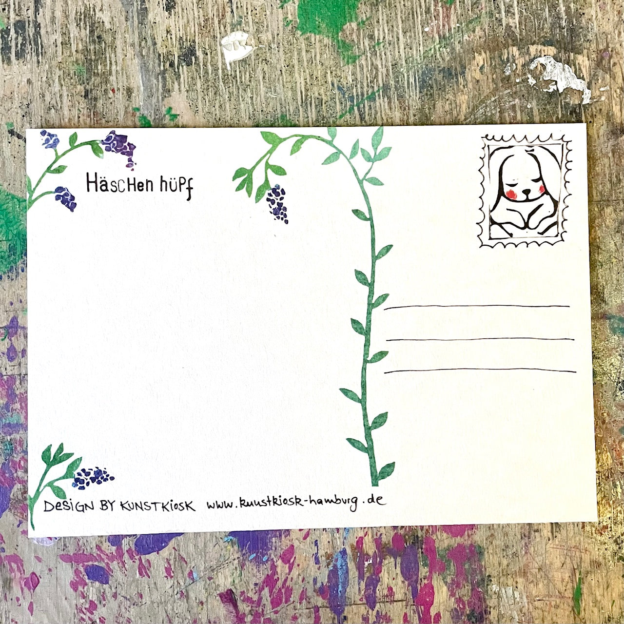 kuki Postkarte // "krankes Häschen"