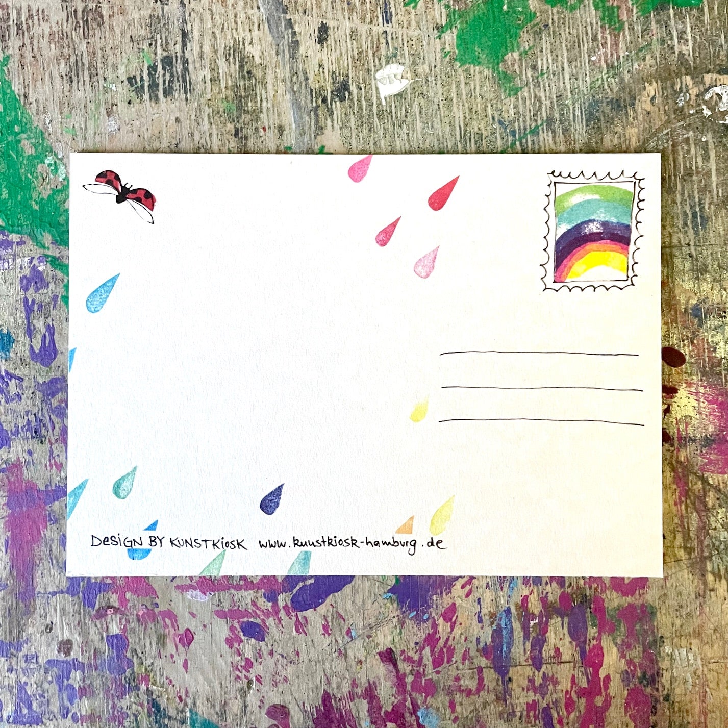 kuki Postkarte // "nach Regen kommt Sonnenschein... "