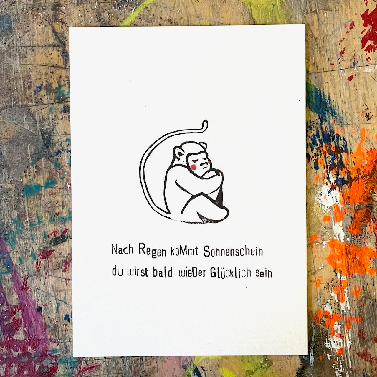 kuki Postkarte // "nach Regen kommt Sonnenschein... "