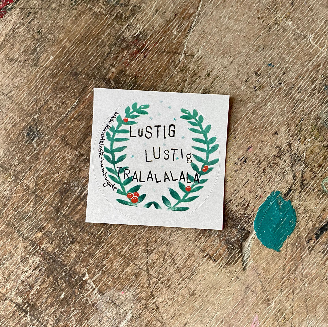 Weihnachts Geschenk Aufkleber // „Lustig Lustig Tralalala“