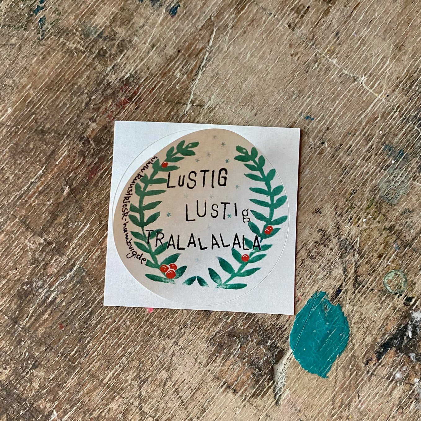 Weihnachts Geschenk Aufkleber // „Lustig Lustig Tralalala“