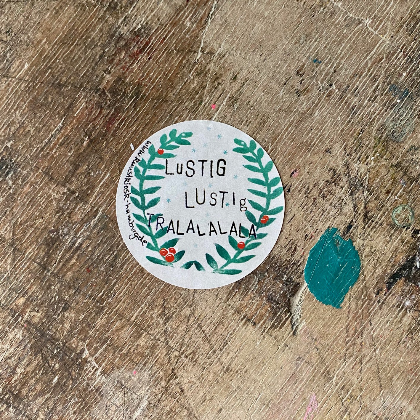 Weihnachts Geschenk Aufkleber // „Lustig Lustig Tralalala“
