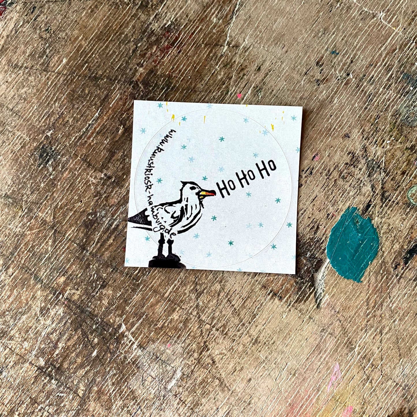 Weihnachts Geschenk Aufkleber // „Ho Ho Ho Möwe“
