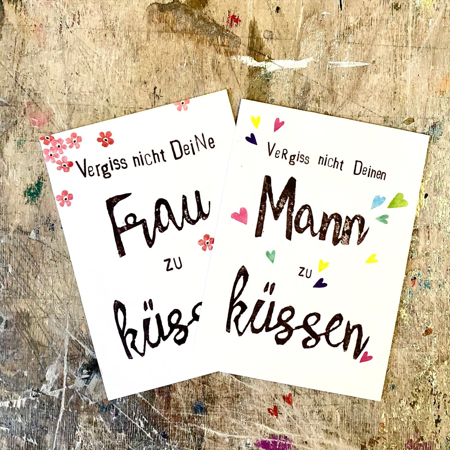 kuki Postkarte // "Vergiss nicht deinen Mann zu küssen"