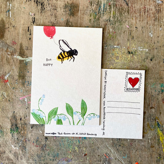 kuki Postkarte "Bee Happy"