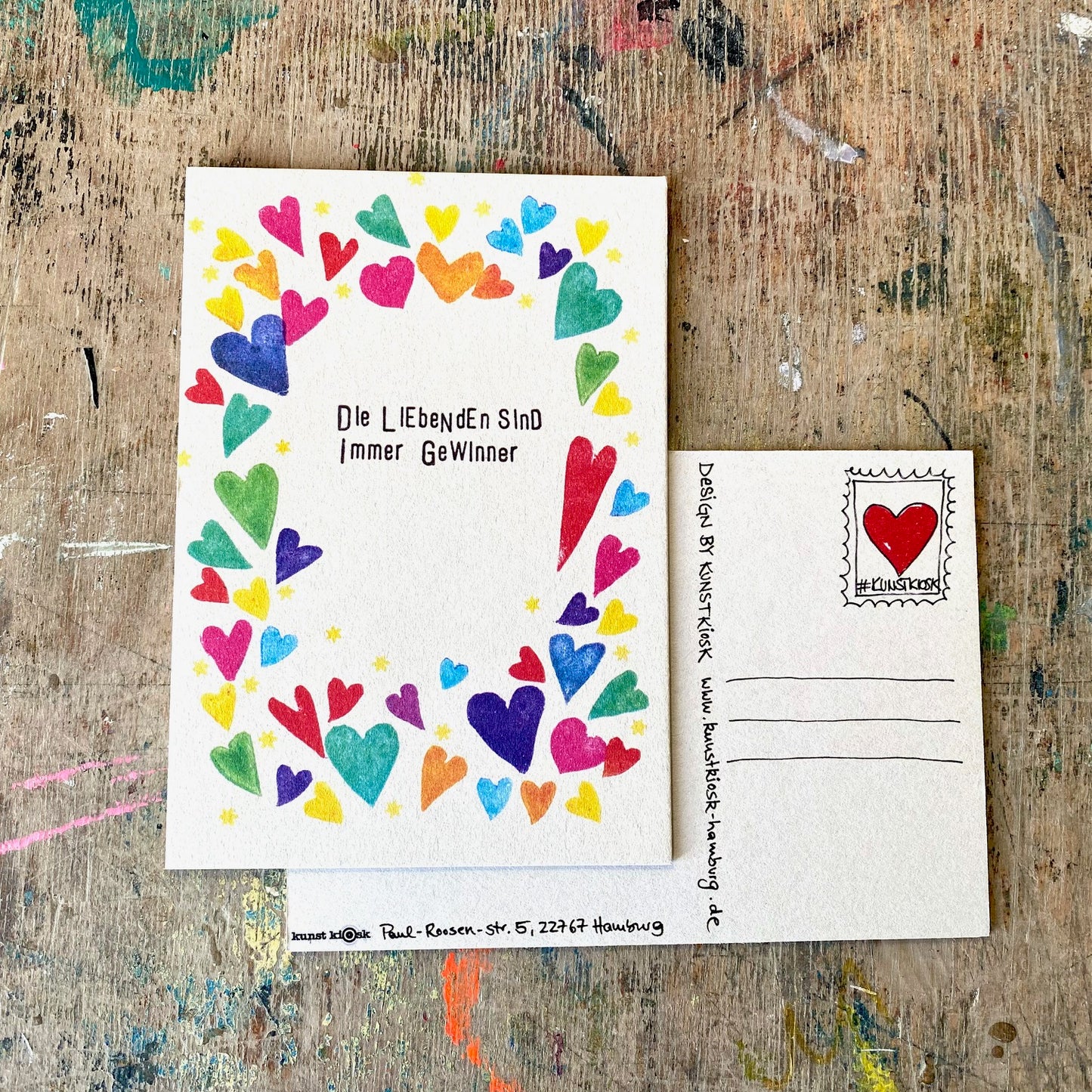 kuki Postkarte // "Die Liebenden sind immer Gewinner"