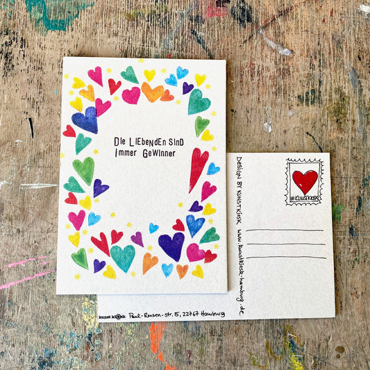 kuki Postkarte "Die Liebenden sind immer Gewinner"