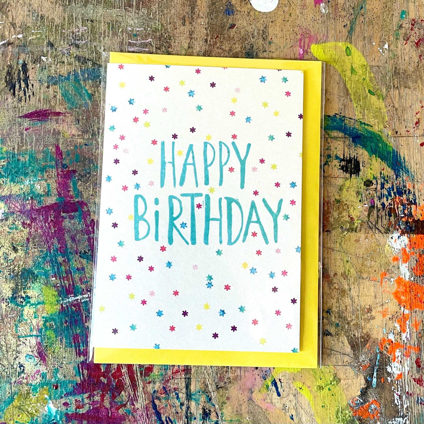 kuki Sterne Happy Birthday Klappkarte