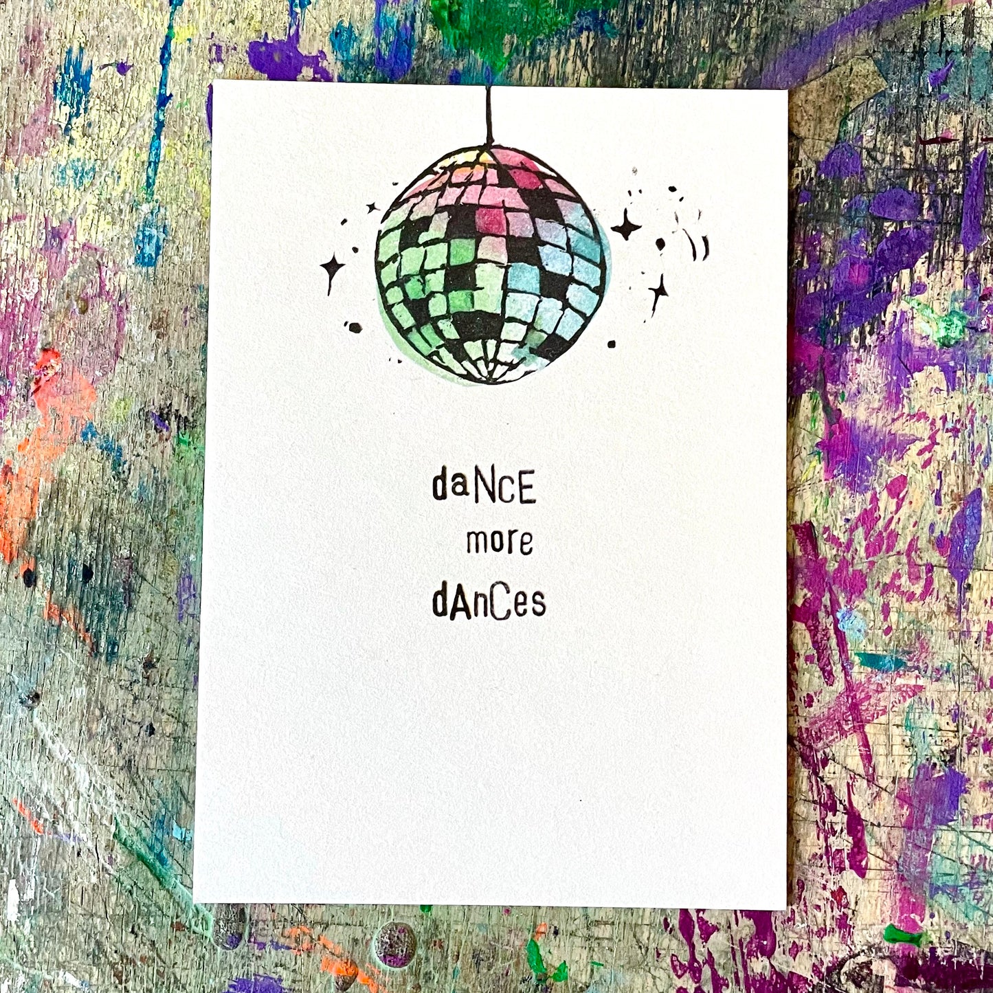 kuki Postkarte "dance more dances"