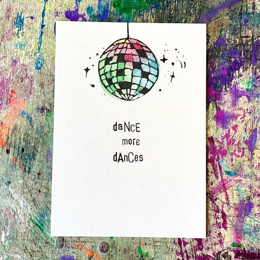 kuki Postkarte "dance more dances"