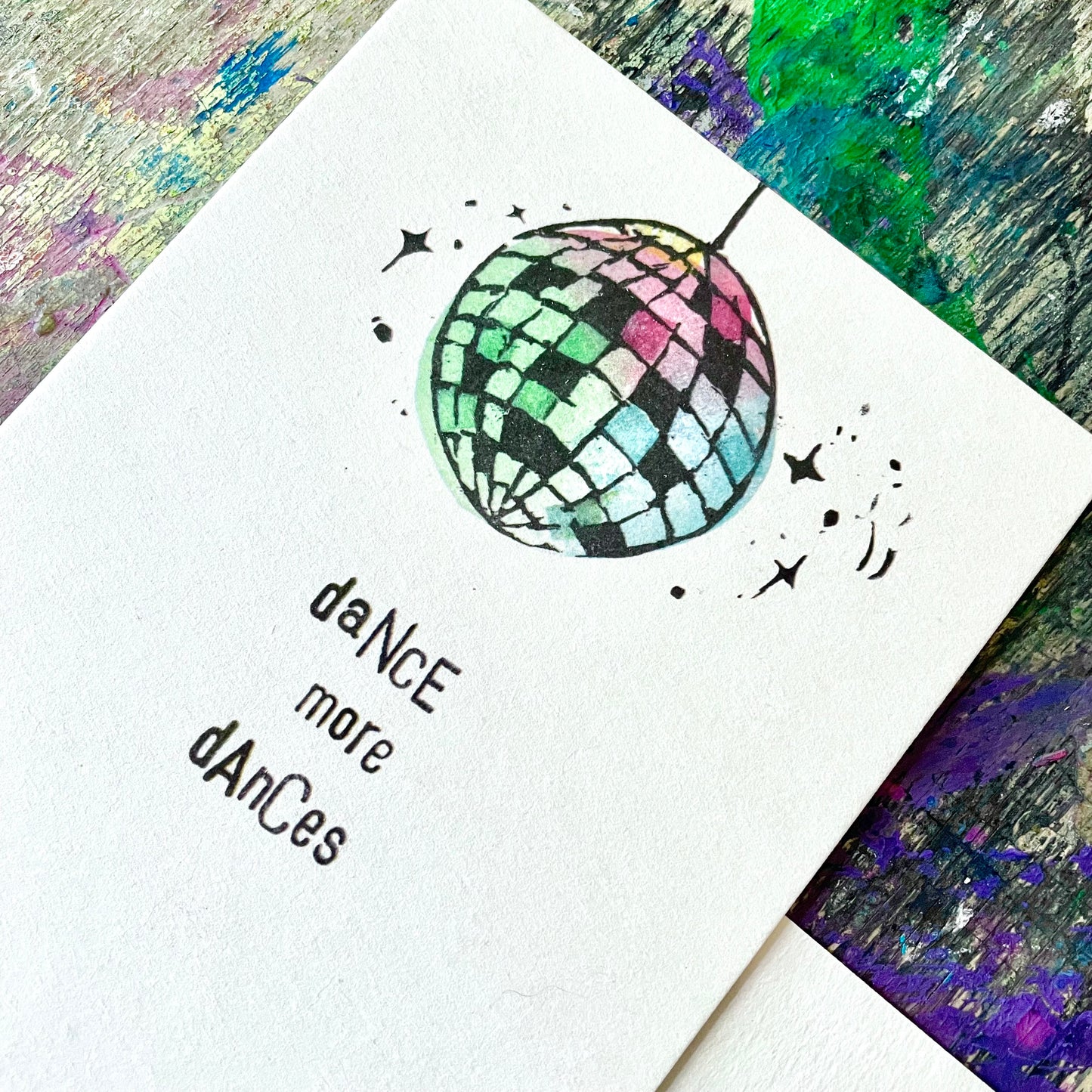 kuki Postkarte "dance more dances"