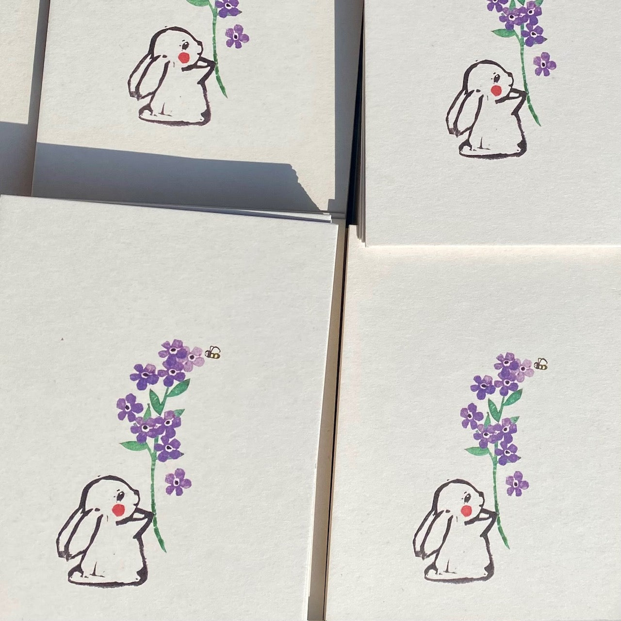 kuki Postkarte // Vergissmeinnicht Häschen