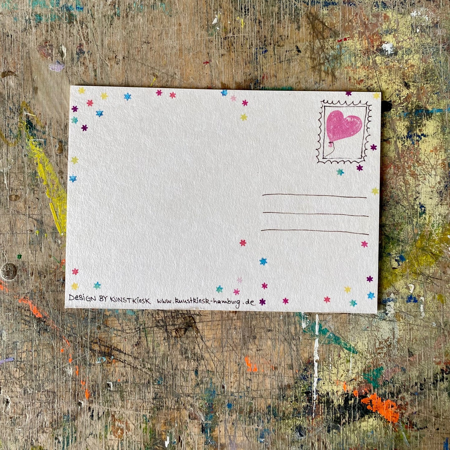 kuki Postkarte // Mops Blumen