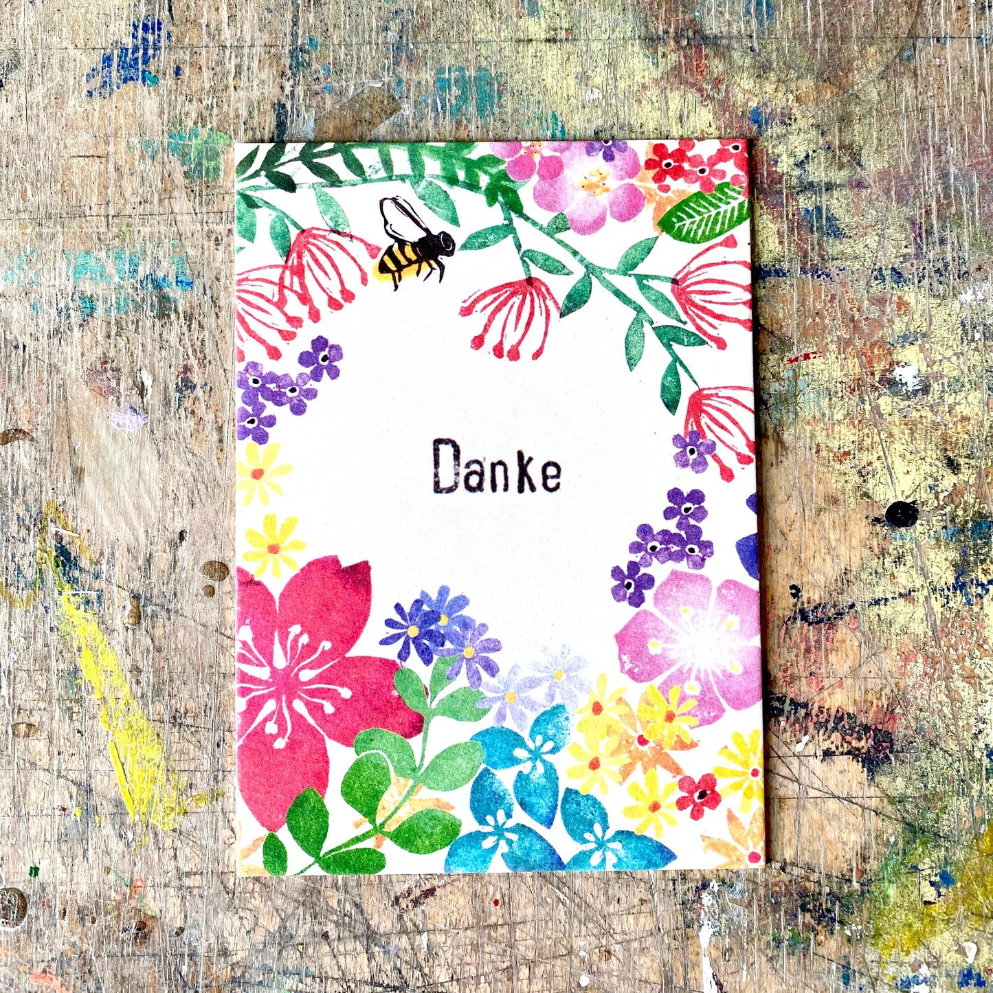 kuki Postkarte „Danke“ Blumen