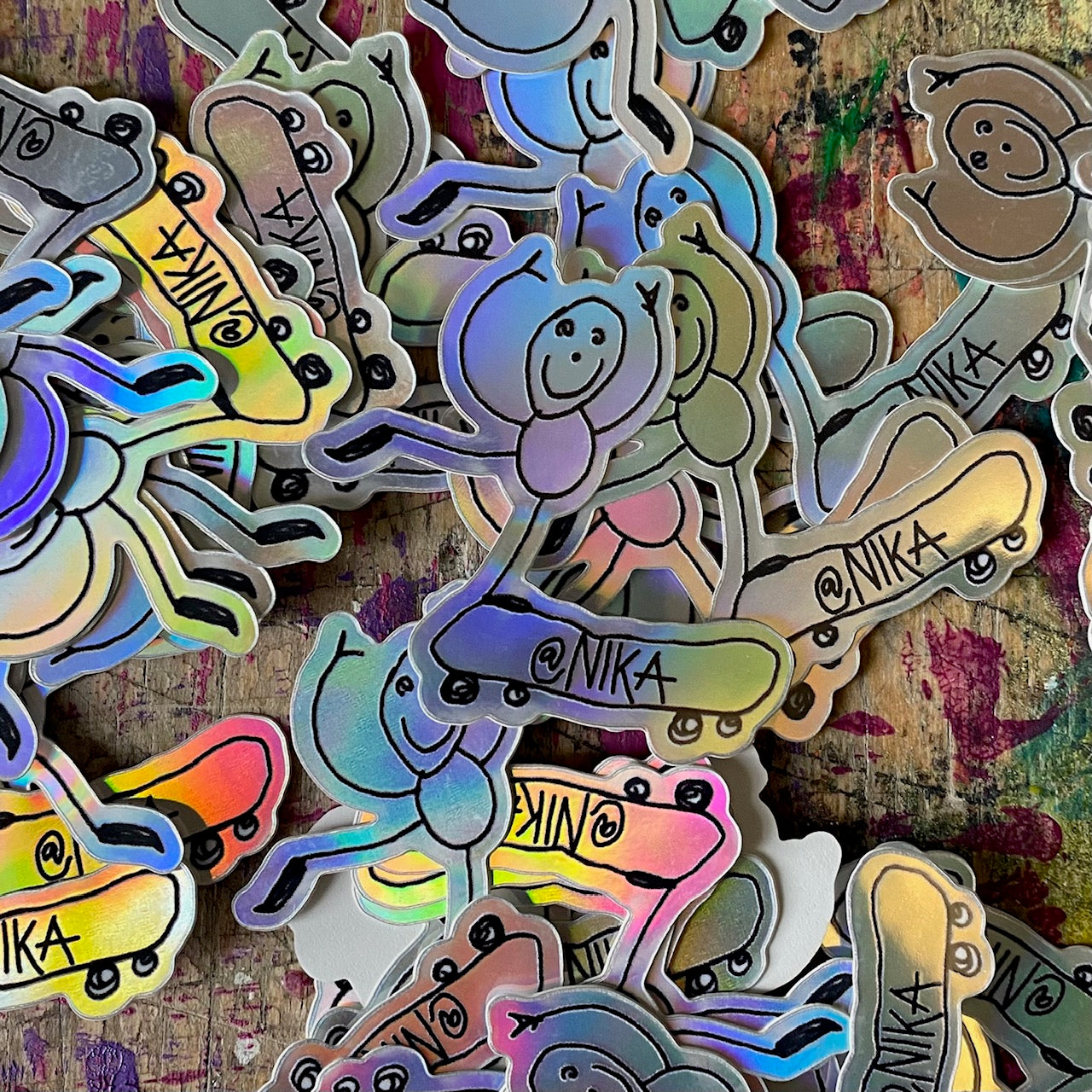 Glitzer Sticker // Skater