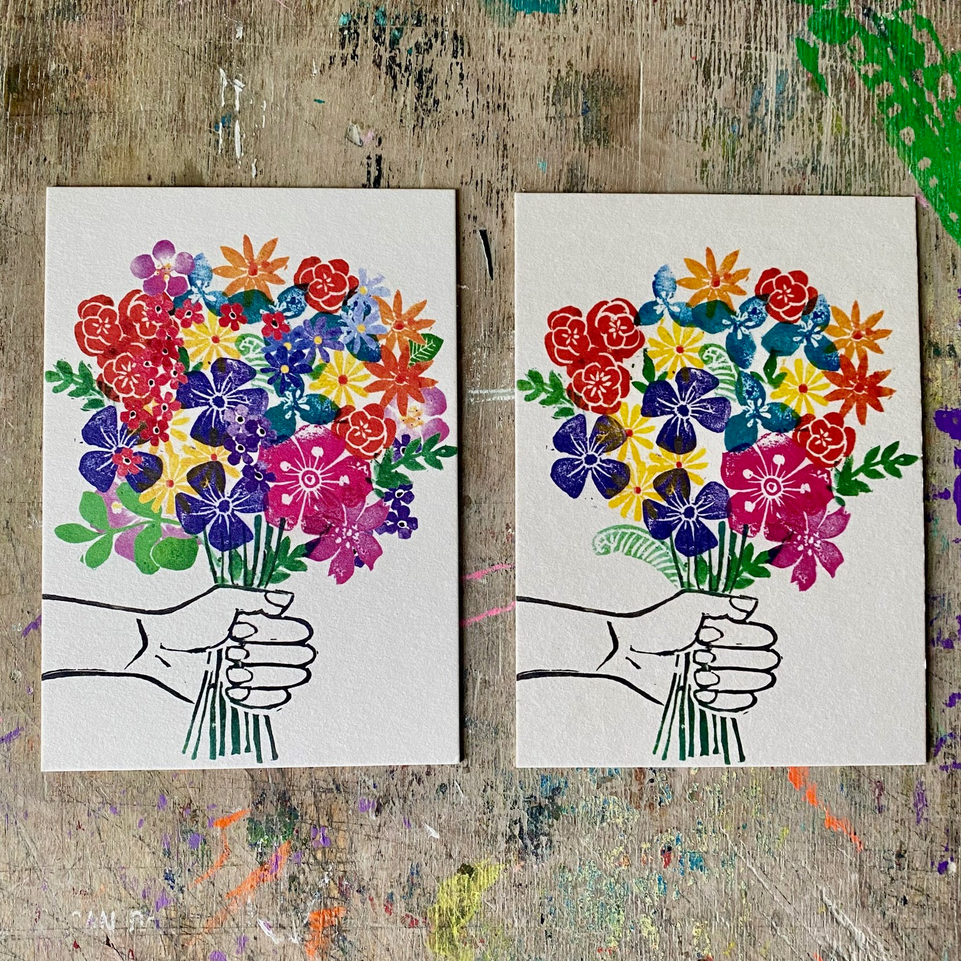 kuki Postkarte // "Blumenstrauß"NEU