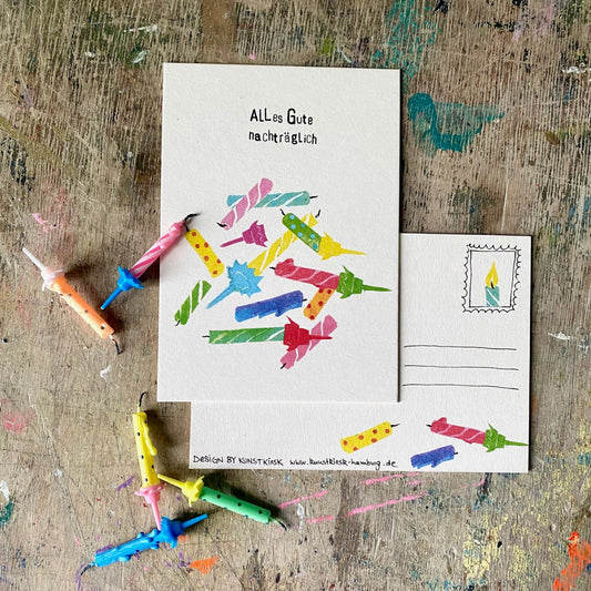 kuki Postkarte „Alles Gute nachträglich“