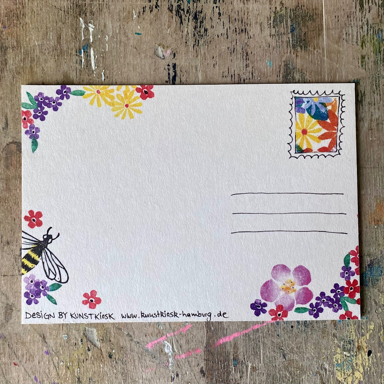kuki Postkarte // "Blumenstrauß"NEU