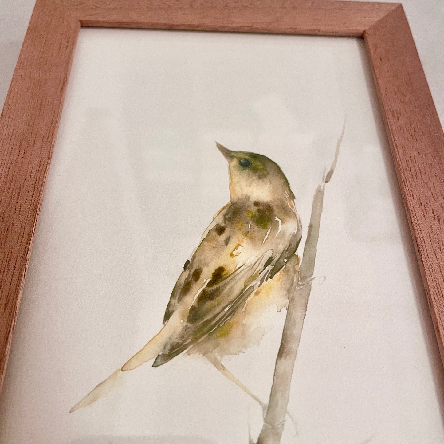 Vögelchen am Schilf / Aquarell von Catherina Türk