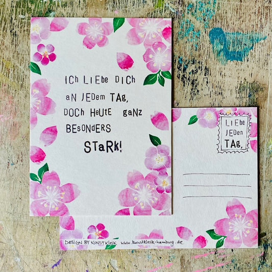 kuki Postkarte " Ich liebe dich an jedem Tag….“