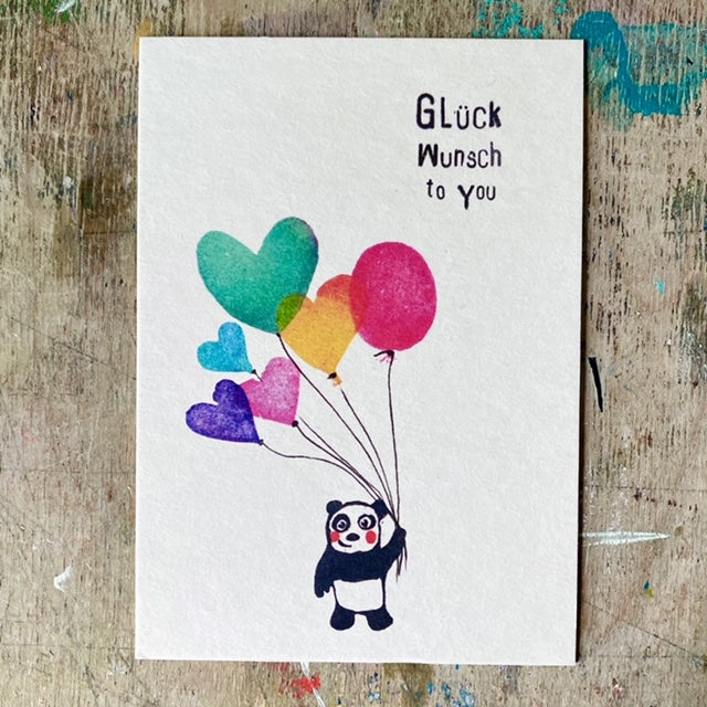 kuki Postkarte // "Glückwunsch Panda"