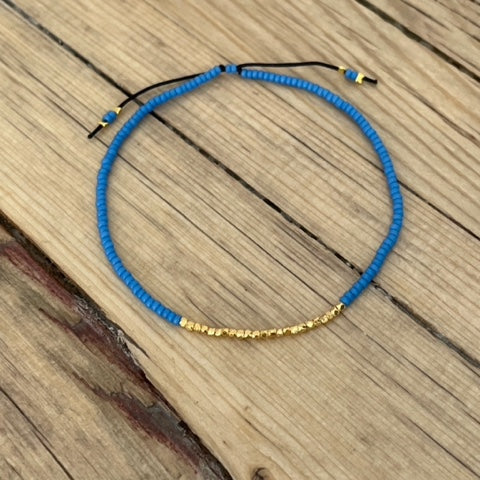 Perlenarmbändchen // von feinperlich blau-grün töne