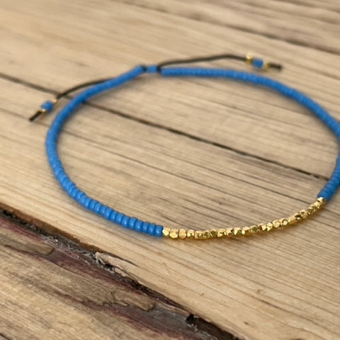 Perlenarmbändchen // von feinperlich blau-grün töne