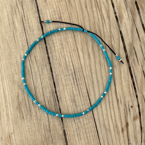 Perlenarmbändchen // von feinperlich blau-grün töne